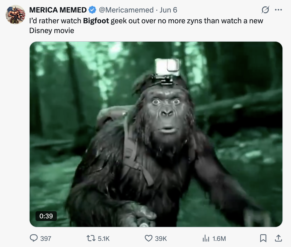 MERICA MEMED tweet about Bigfoot